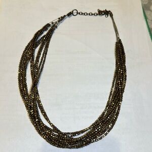 Stacked Beaded Bronze Necklace